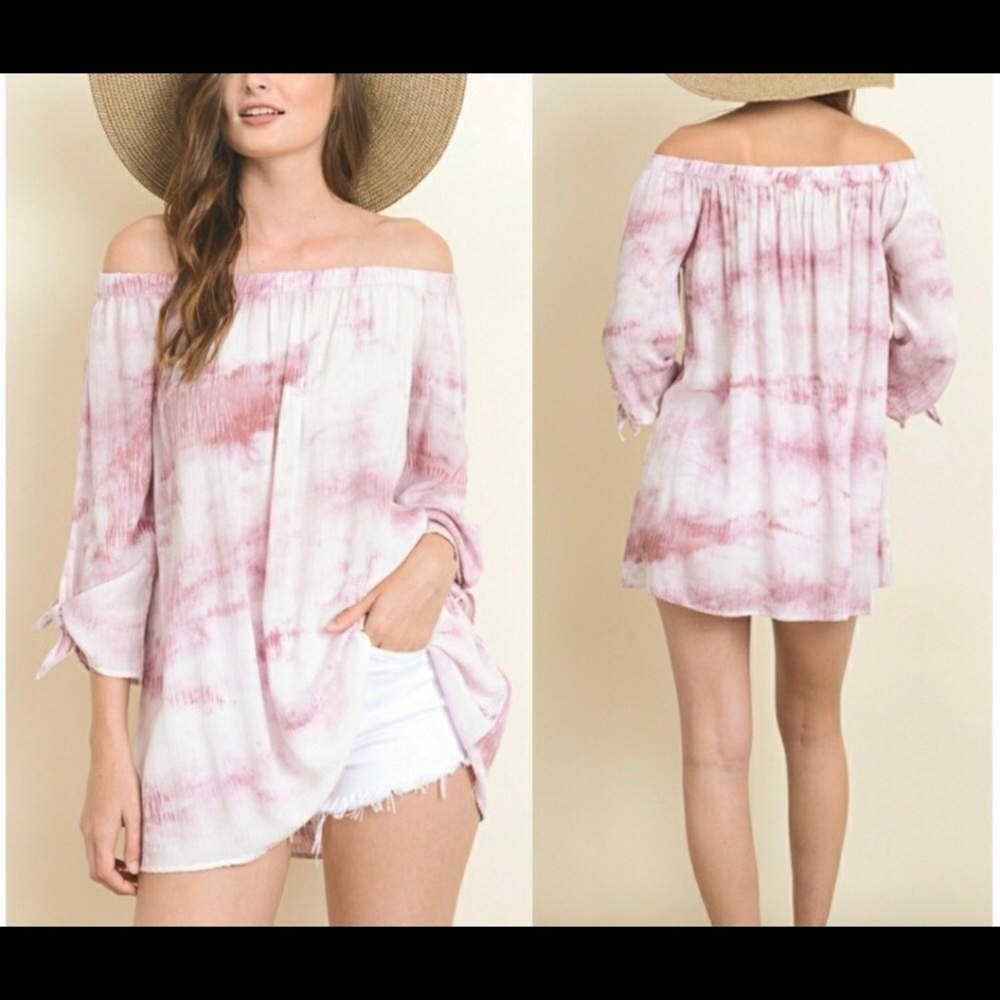 3/4 sleeve tye dye top